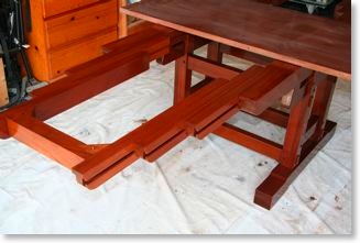 Craftsman mahogany and ebony table extension sliders