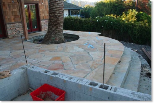 Golden Bucksking Flagstone has been installed on the patio