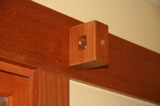 Installed curtain rod bracket