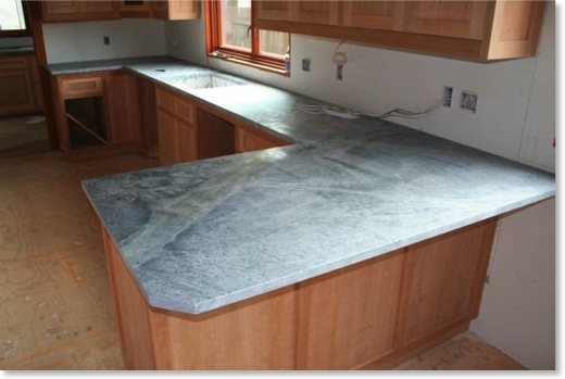 Kitchen soapstone is installed