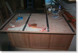 Countertop with steel inlay