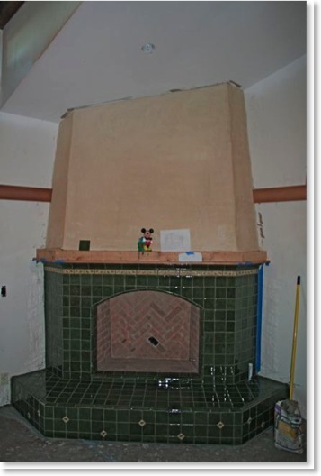 craftsman fireplace with batchelder tile