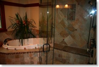 Master Bathroom with Whirlpool Tub and Steam Shower